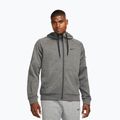 Men's training sweatshirt Nike Therma Fit Full-Zip charcoal heathr/dark smoke grey/black