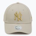 Women's New Era Metallic Logo 9Forty New York Yankees baseball cap light beige 2