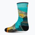 Smartwool Hike Light Cushion Great Excursion Print Crew trekking socks blue/yellow SW001987150 2