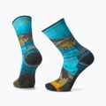 Smartwool Hike Light Cushion Great Excursion Print Crew trekking socks blue/yellow SW001987150 4