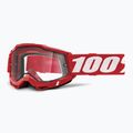 100% Accuri 2 Enduro MTB cycling goggles neon/red/clear 5