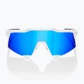 100% Speedcraft matte white/hyper blue multilayer mirror sunglasses 2