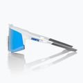 100% Speedcraft matte white/hyper blue multilayer mirror sunglasses 3