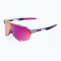 Sunglasses 100% S2 polished translucent grey/purple multilayer mirror