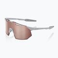 100% Hypercraft SQ matte stone grey/ hyper crimson silver mirror sunglasses