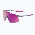 100% Hypercraft gloss light grey/purple multilayer mirror sunglasses