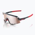 100% Slendale gloss crabon fiber/hiper crimson silver sunglasses