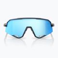 100% Slendale matte black/hyper blue multilayer mirror sunglasses 2