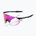 100% Hypercraft SQ gloss black/photochromic purple mirror sunglasses 7