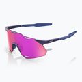 Sunglasses 100% Hypercraft XS satin storm metallic/purple mirror