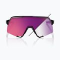 Sunglasses 100% S3 LE gloss black/purple flash mirror photochromic 4