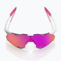 Sunglasses 100% Hypercraft XS matte white/pink/hiper vital pink mirror 3