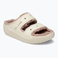 Crocs Classic Cozzzy Sandal bone/mushroom slides 8