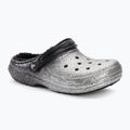 Crocs Classic Glitter Lined Clog black/silver flip-flops