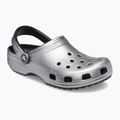 Crocs Classic silver/metallic slides 9