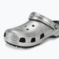 Crocs Classic silver/metallic slides 8