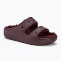 Crocs Classic Cozzzy dark cherry slides