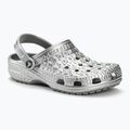 Crocs Classic Metallic Crocskin slides silver 2