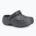 Women's Crocs Baya Platform Lined Glitter Clog black giltter slides