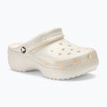 Women's Crocs Classic Platform Glitter chalk slides