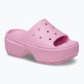 Women's Crocs Stomp Slide pink tweed slides 8