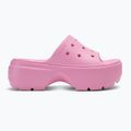 Women's Crocs Stomp Slide pink tweed slides 2