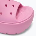 Women's Crocs Stomp Slide pink tweed slides 7
