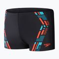 Men's Speedo Tech Print swim shorts black/orange 10