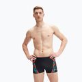Men's Speedo Tech Print swim shorts black/orange 4