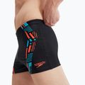 Men's Speedo Tech Print swim shorts black/orange 7