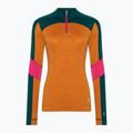 Women's thermal active sweatshirt Smartwool Merino Baselayer Colorblock 1/4 Zip Boxed marmalade heather 3