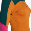 Women's thermal active sweatshirt Smartwool Merino Baselayer Colorblock 1/4 Zip Boxed marmalade heather 7