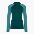 Women's Smartwool Classic Thermal Merino Baselayer 1/4 Zip Boxed emerald thermal longsleeve 3