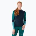 Women's thermal base layer sweatshirt Smartwool Intraknit Thermal Merino Baselayer Colorblock 1/4 Zip navy