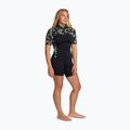 Women's wetsuit ROXY 2.0 mm Swell Natural Back Zip SS Springsuit black floral 3