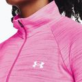 Under Armour women's Evolved Core Tech 1/2 Zip sweatshirt rebel pink/white 4