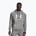 Men's Under Armour Rival Fleece Logo HD castlerock light heather/white hoodie