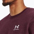 Men's Under Armour Essential Fleece Crew sweatshirt dark maroon/white 3