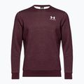 Men's Under Armour Essential Fleece Crew sweatshirt dark maroon/white 4