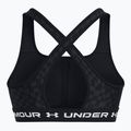 Under Armour Crossback Mid Print black/castlerock/white fitness bra 5