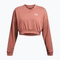 Under Armour women's training sweatshirt Rival Terry Os Crop Crew canyon pink/white 3