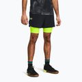 Men's Under Armour Peak Woven 2in1 shorts black/high vis yellow/high vis yellow