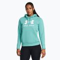 Under Armour women's Rival Fleece Big Logo Hoody radial turquoise/white sweatshirt