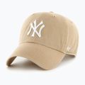 47 Brand MLB New York Yankees CLEAN UP W/No Loop Label khaki baseball cap