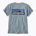 Women's Patagonia P-6 Logo Responsibili-Tee thermal blue t-shirt 2