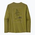 Men's Patagonia Cap Cool Daily Graphic Lands clean climb roots/graze green x-dye longsleeve 4