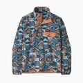 Men's Patagonia LW Synch Snap-T P/O swallowtail geo/still blue trekking sweatshirt 3