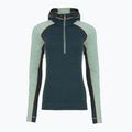 Women's Smartwool Classic Thermal Merino Base Layer 1/2 Zip Hoodie Boxed twilight/arctic green
