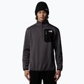 Men's The North Face Crest 1/4 Zip sweatshirt anthracite grey/ black