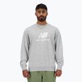 Men's New Balance Stacked Logo French Terry Crew athletic grey sweatshirt